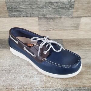 Birkenstock Idaho Mens Boat Shoes 11 Navy Cohiba Natural Leather Casual Sneakers